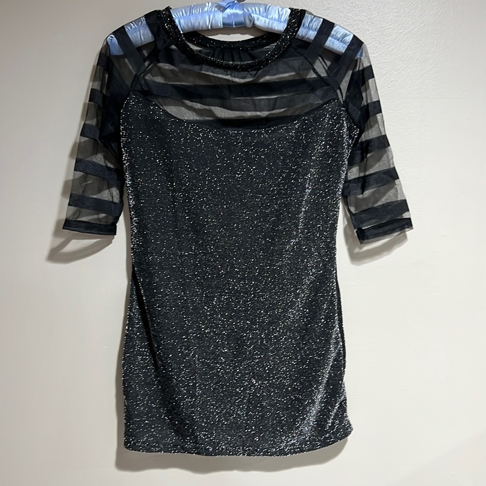 Black Mesh Glit Dress
